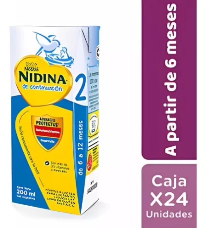 Imagen 3 de 4 de Leche de fórmula Nidina 2 líquida (24 bricks x 200mL) 6-12 meses Nestle®