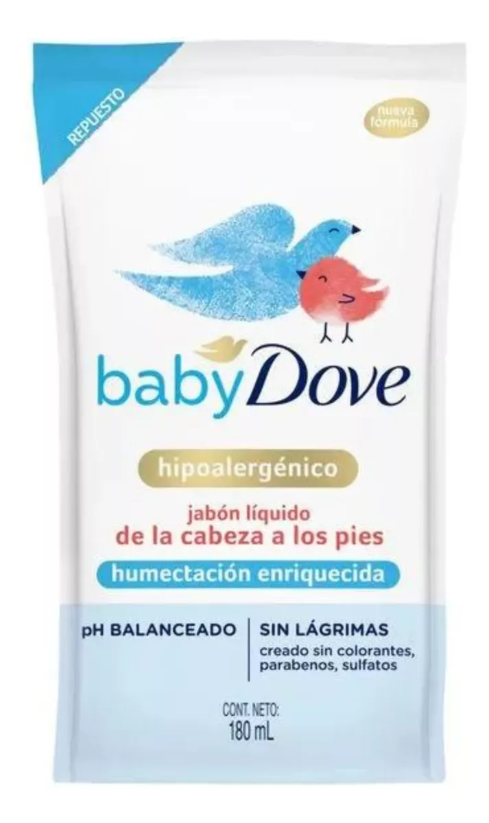 Imagen 3 de 4 de Dove Baby Jabon Liquido Humectacion Enriquecida 180ml