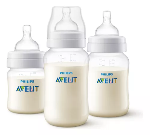 Imagen 2 de 7 de Set x3 Mamaderas Avent Anticolic Refresh (125mL + 260mL + 330mL)