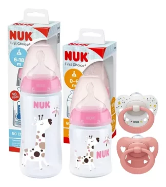 Imagen destacada de Set Mamaderas Nuk Fc 150ml 300ml + 2 Chupetes Signature 0-6m