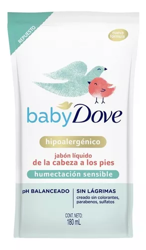 Imagen 1 de 5 de Repuesto Jabón Líquido Baby Dove Humectación Sensible 180 mL