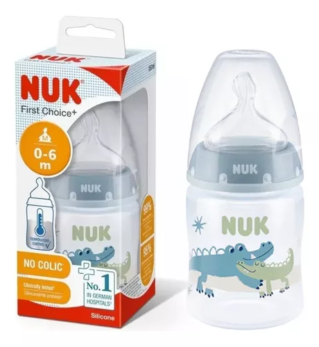 Imagen 4 de 10 de Set Mamaderas Nuk First Choice 150mL + 300mL + 2 Chupetes Signature 0 a 6 meses