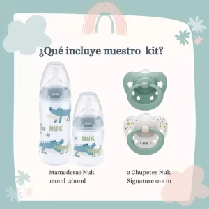 Miniatura 2 de 10 de Set Mamaderas Nuk First Choice 150mL + 300mL + 2 Chupetes Signature 0 a 6 meses