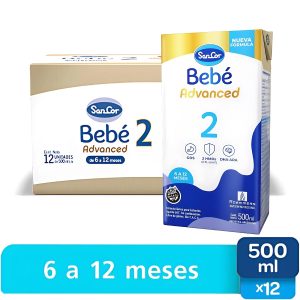 Miniatura 1 de 3 de Leche líquida Sancor Bebe 2 Advanced Formula (Caja x 12 bricks de 500mL)