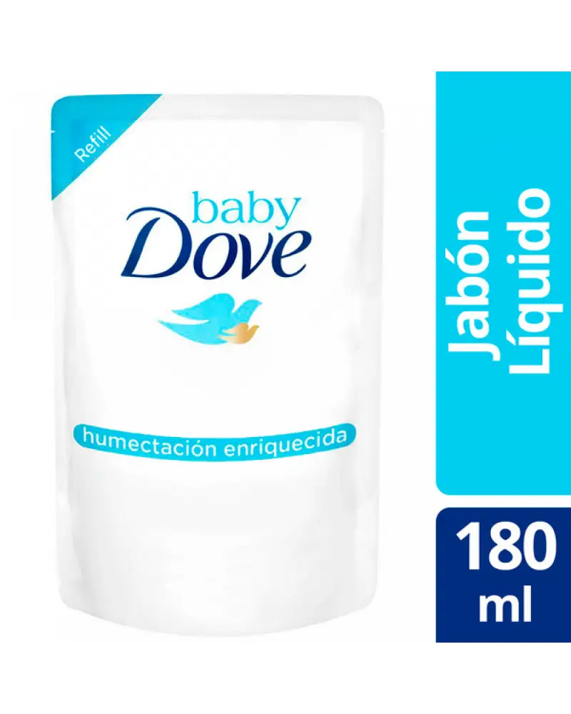 Imagen 2 de 4 de Dove Baby Jabon Liquido Humectacion Enriquecida 180ml