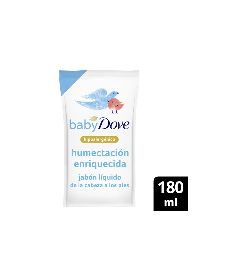 Imagen 1 de 4 de Dove Baby Jabon Liquido Humectacion Enriquecida 180ml