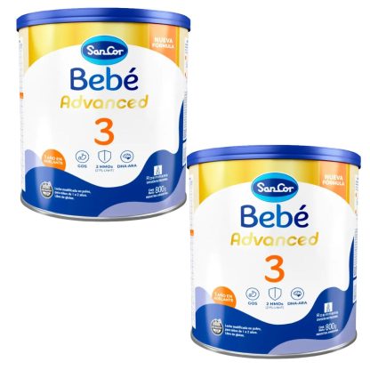 Imagen 1 de 4 de Combo x2 Leche en Polvo Sancor Bebe Advanced 3 lata x 800g