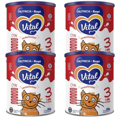 Imagen 1 de 4 de Combo x4 Leche En Polvo Vital 3 lata 800gr