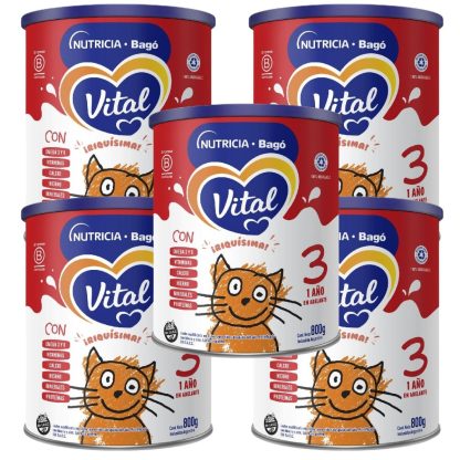 Imagen 1 de 4 de Combo x5 Leche En Polvo Vital 3 lata 800gr