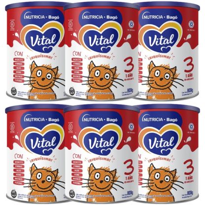 Imagen 1 de 4 de Combo x6 Leche En Polvo Vital 3 lata 800gr