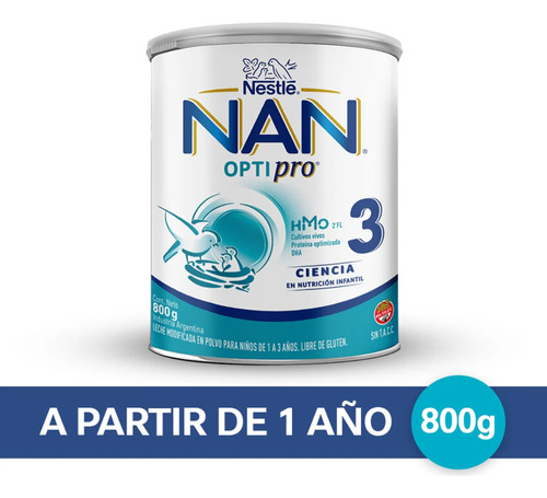 Imagen 3 de 4 de Combo x2 Leche En Polvo Nan Opti Pro 3 Lata x 800gr