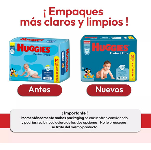 Imagen 5 de 9 de Set 4 Pack Pañales Huggies Protect Plus Grande Talle G