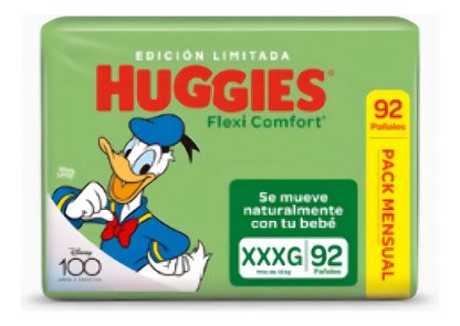Imagen 2 de 2 de Pañales Huggies Flexi Comfort Pack Mensual Xxxg 92 Unidades