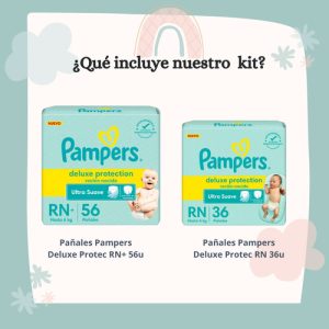 Miniatura 2 de 4 de Combo x2 Pañales Pampers Deluxe Protection Recien Nacido 36u + 56u