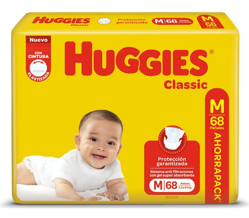 Imagen 3 de 3 de Combo 2 Pañales Huggies Classic M x 68u