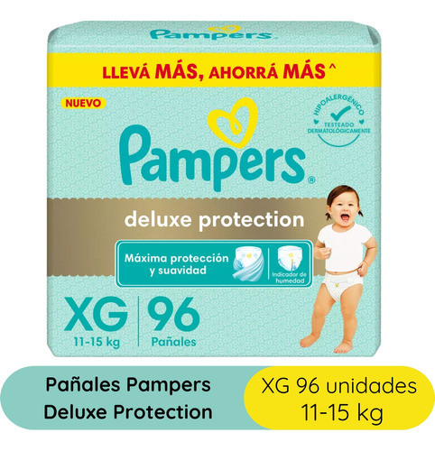 Imagen 3 de 4 de Combo Pañales Pampers Deluxe Protection XG x 96u + Toallitas húmedas Estrella x 50u