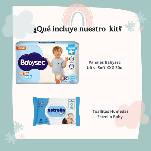 Imagen 2 de 4 de Combo Pañales Babysec Ultrasoft XXG x 50u + Toallitas húmedas x 50u