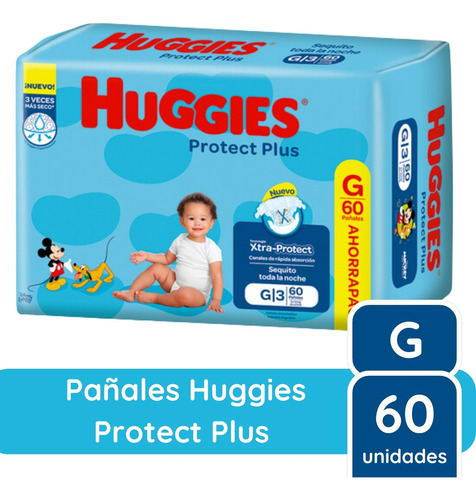 Imagen 3 de 9 de Combo x2 Pañales Huggies Protect Plus G x 60u