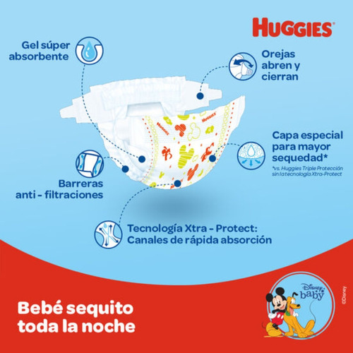 Imagen 8 de 9 de Combo x3 Pañales Huggies Protect Plus M x 68u