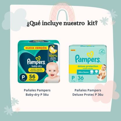 Imagen 2 de 4 de Combo x2 Pampers Deluxe Protection P x 36u + Babydry P x 56u