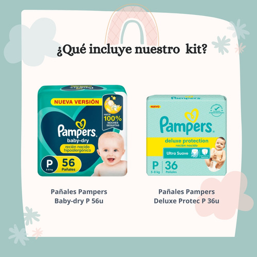 Imagen 2 de 4 de Combo x2 Pampers Deluxe Protection P x 36u + Babydry P x 56u