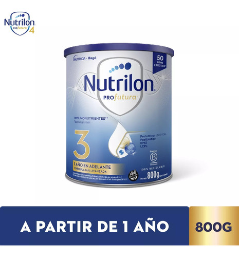 Imagen 2 de 3 de Combo x2 Leche En Polvo Nutrilon Profutura 3 Lata X800g