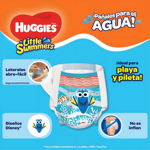 Imagen 3 de 3 de Pañales para el agua Huggies Little Swimmers G/XG x10 unidades