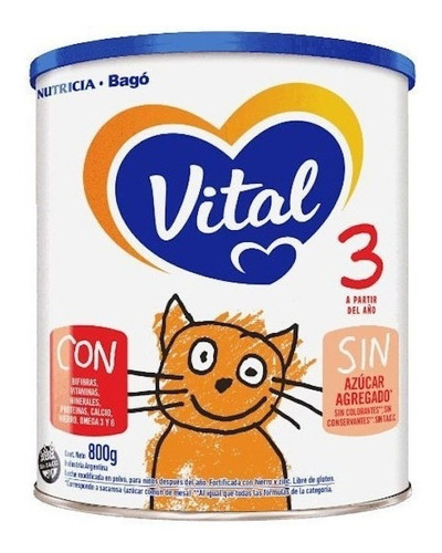 Imagen 4 de 4 de Combo x4 Leche En Polvo Vital 3 lata 800gr