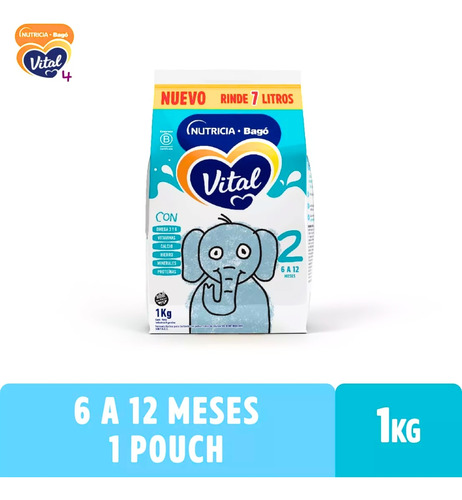 Imagen 3 de 6 de Combo x3 Leche en Polvo Vital 2 pouch 1kg