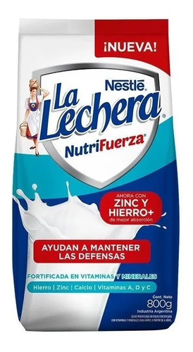 Imagen 2 de 5 de Leche En Polvo La Lechera Nutrifuerza Nestlé x 800g