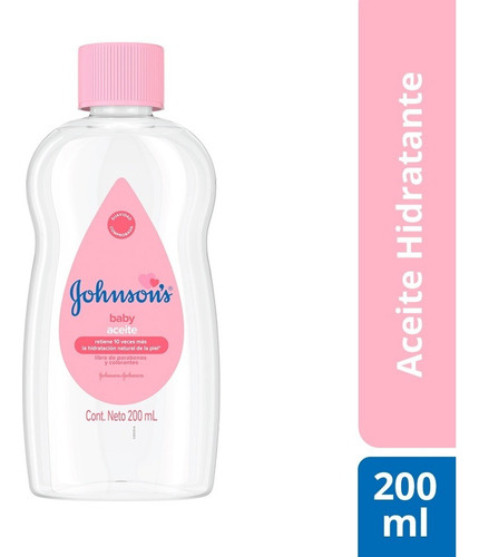 Imagen 1 de 3 de Aceite Para Bebé Johnson's Baby Puro 200 Ml