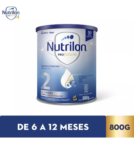 Imagen 2 de 3 de Combo x3 Leche En Polvo Nutrilon Profutura 2 Lata 800g