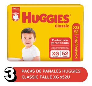 Miniatura 2 de 3 de Combo x3 Pañales Huggies Classic XG x 52u