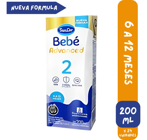 Imagen 1 de 3 de Combo x24 Leche Sancor Bebe Advanced 2 x 200ml