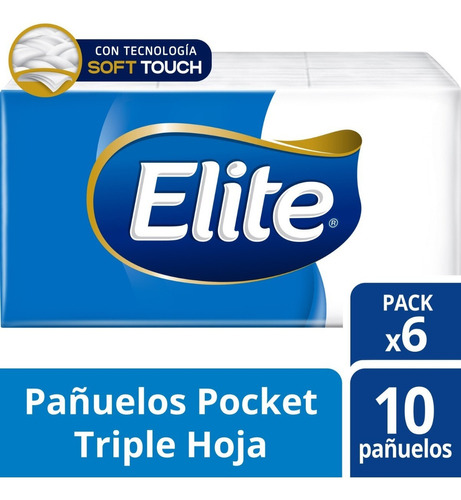 Imagen 1 de 4 de Elite Pañuelos Descartables x6 Paquetes