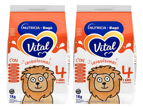 Imagen 1 de 3 de Combo x2 Leche en Polvo Vital 4 pouch 1kg