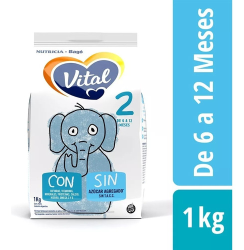 Imagen 2 de 5 de Combo x6 Leche en Polvo Vital 2 pouch 1kg