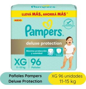 Miniatura 3 de 5 de Combo Pañales Pampers Deluxe Protection XG x 96u + Algodón clásico 500gr + Óleo calcáreo 950ml