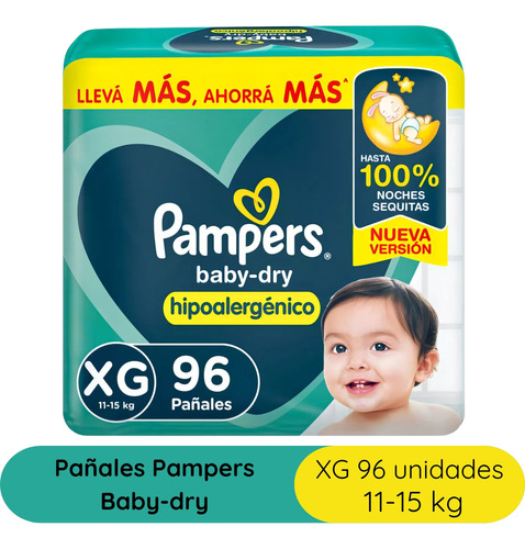 Imagen 3 de 4 de Combo x2 Pampers combinación Deluxe Protection + Babydry XG x 96u