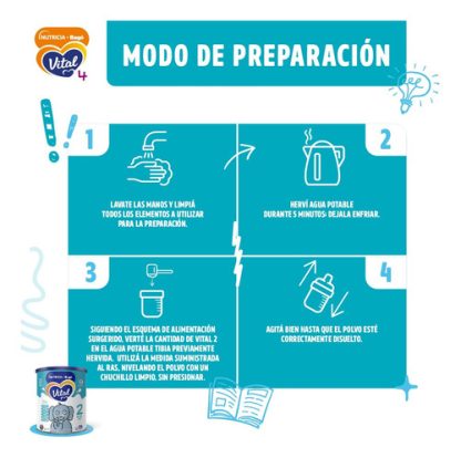 Imagen 3 de 5 de Combo x4 Leche En Polvo Vital 2 lata 800gr