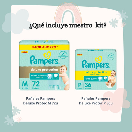 Imagen 2 de 4 de Combo Pampers Deluxe Protection P x 36u + M x 72u