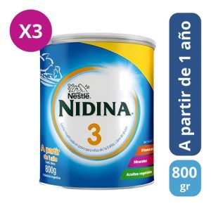 Miniatura 2 de 3 de Combo x3 Leche En Polvo Nidina 3 Lata x 800g