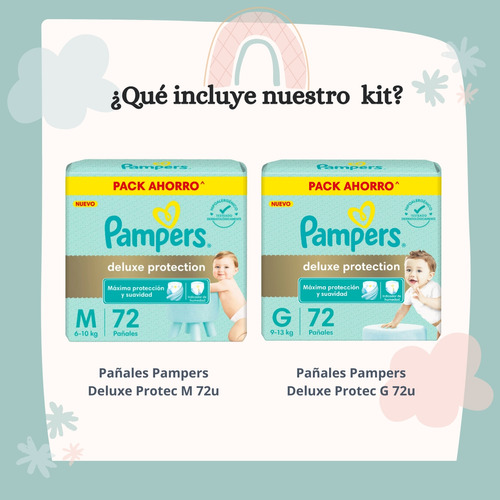 Imagen 2 de 4 de Combo Pampers Deluxe Protection M x 72u + G x 72u