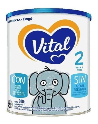 Imagen 4 de 5 de Combo x4 Leche En Polvo Vital 2 lata 800gr