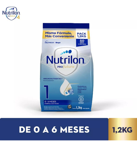 Imagen 2 de 3 de Combo x3 Leche En Polvo Nutrilon Profutura 1 Pouch 1,2kg