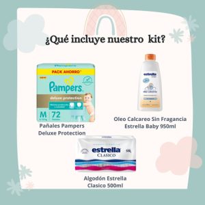 Miniatura 2 de 5 de Combo Pañales Pampers Deluxe Protection M x 72u + Algodón clásico 500gr + Óleo calcáreo 950ml