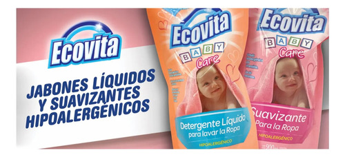 Imagen 5 de 5 de Jabon Liquido Ecovita Baja Espuma Baby Care Doypack X 800 Ml