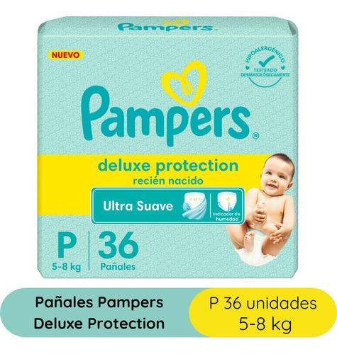 Imagen 3 de 4 de Combo x2 Pampers Deluxe Protection P x 36u + Babydry P x 56u