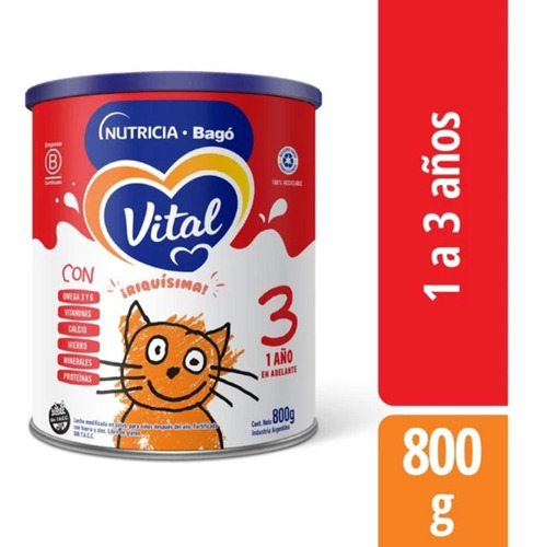 Imagen 2 de 4 de Combo x5 Leche En Polvo Vital 3 lata 800gr