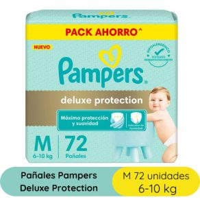Miniatura 3 de 5 de Combo Pañales Pampers Deluxe Protection M x 72u + Algodón clásico 500gr + Óleo calcáreo 950ml
